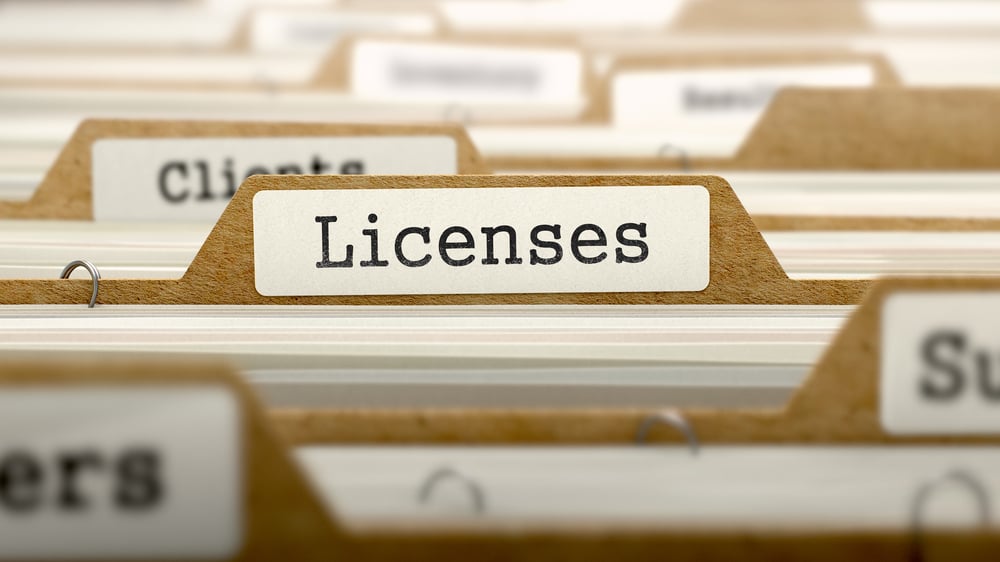 Licenses Concept. Word on Folder Register of Card Index. Selective Focus. Licenses Concept. Word on Folder Register of Card Index. Selective Focus.